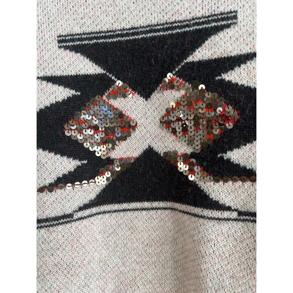 Joie Southwest Print Size S Cashmere Blend Sweater with Sequins - Picture 6 of 10